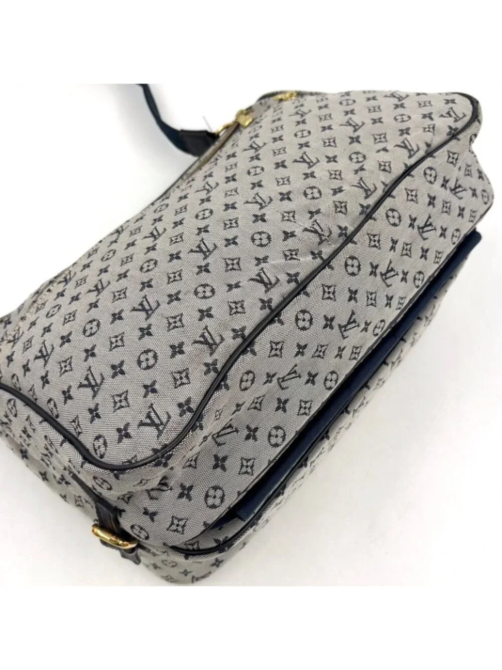 Louis Vuitton Sac Maman Monogram Mini Blue Mother's Canvas Navy Light Gray